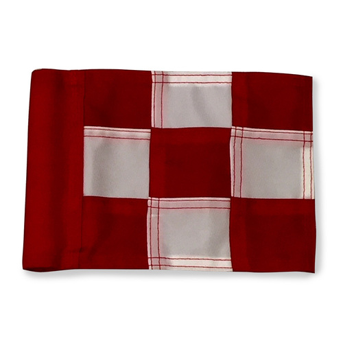 Checkered Practice Green Golf Flag - Red & White