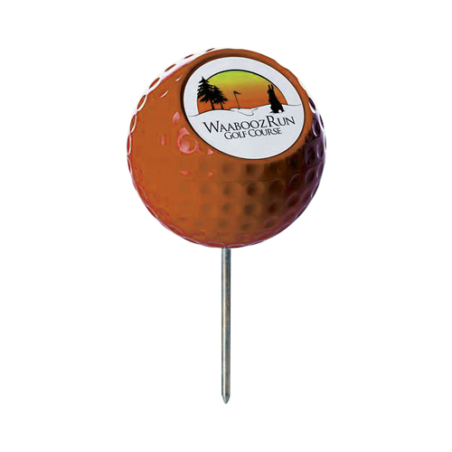 Custom 5 Inch Golf Ball Tee Marker - Orange - Box of 18
