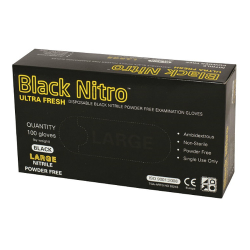 Black Nitro Large Disposable Gloves - Pack of 100